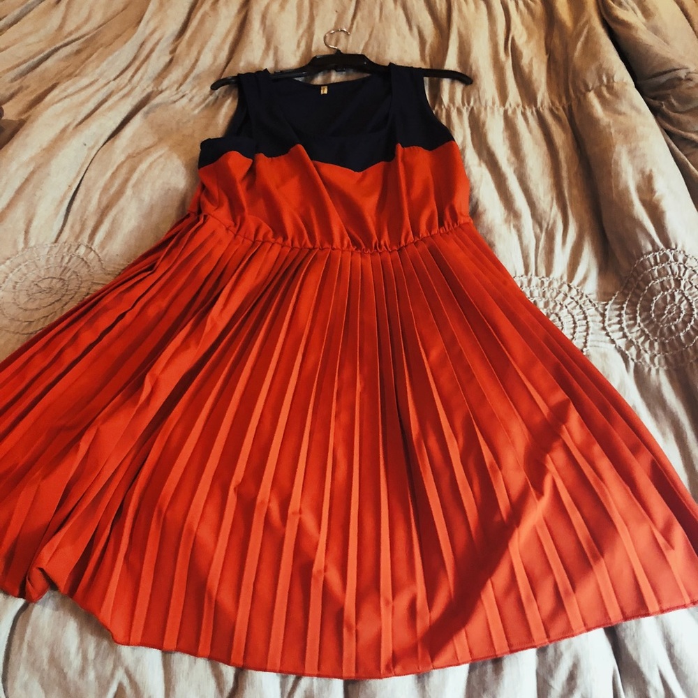 Orange and blue dress